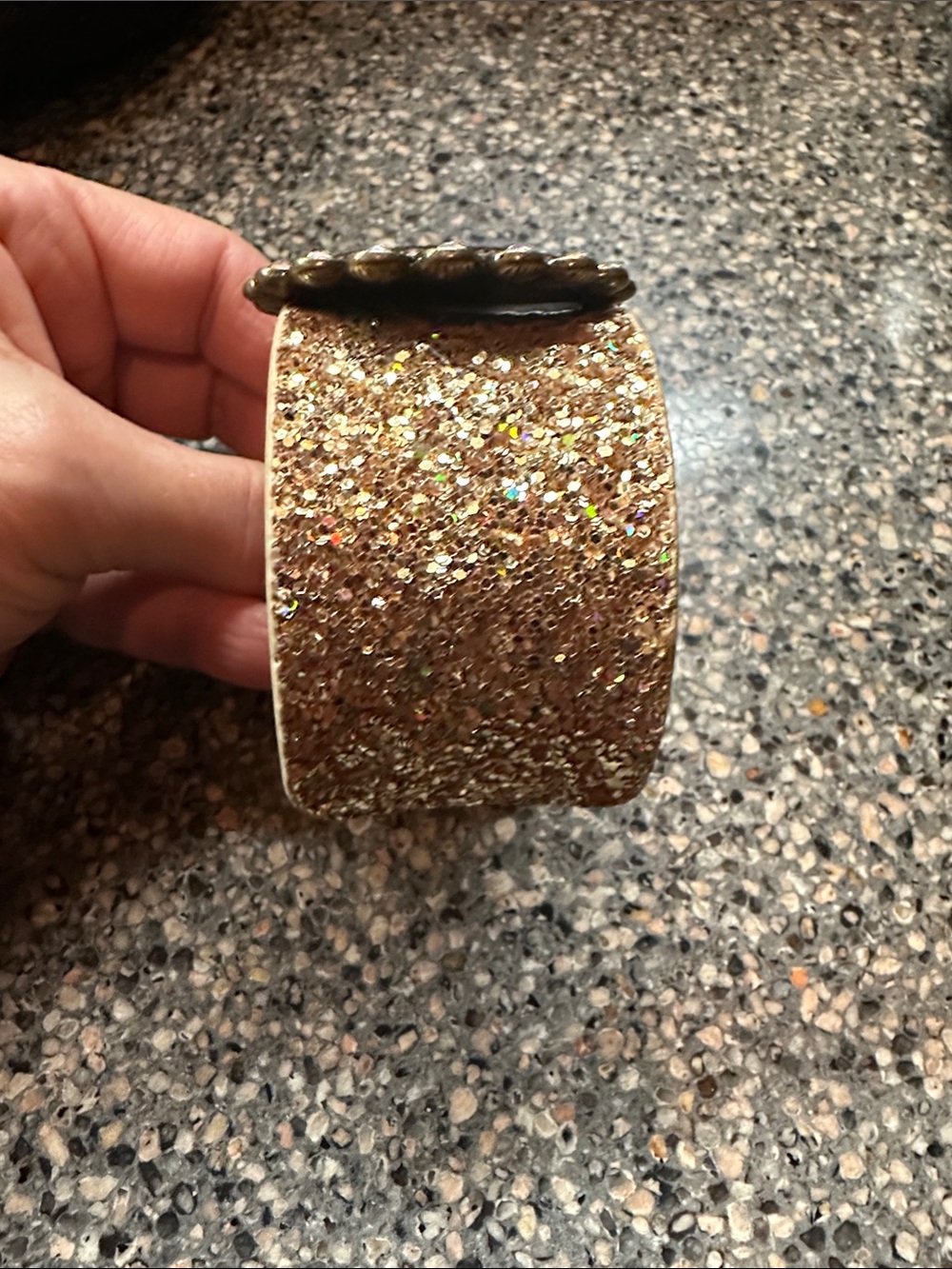 Keep it Gypsy Gold and Brown Leather Statement Cuff Bracelet - Picture 3 of 7